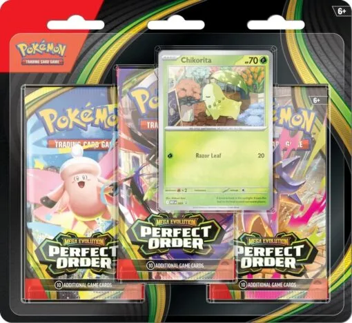Pokemon TCG Perfect Order 3 Pack Blister Chikorita