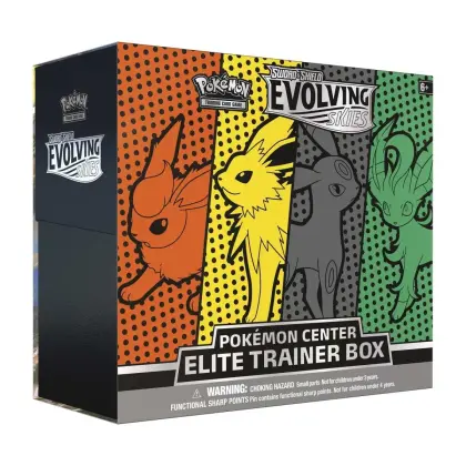Pokémon TCG Épée et Bouclier Evolving Skies Pokemon Center Elite Trainer Box (Jolteon, Flareon, Umbreon & Leafeon) ENG