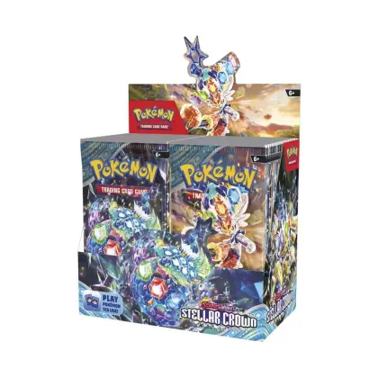 Boîte de présentation de boosters de couronne stellaire écarlate et violette du JCC Pokémon (36 paquets) ENG